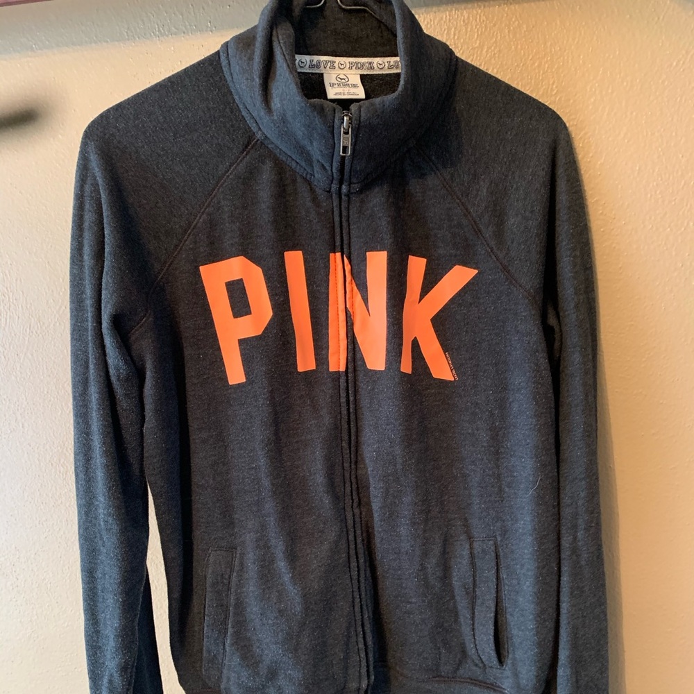 VS Pink zip track style sweatshirt